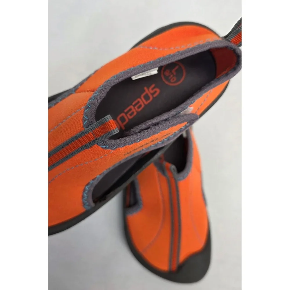 Speedo Kids Orange Grey Water Shoes Swim Pool Beach Shoes Size L 9/10
